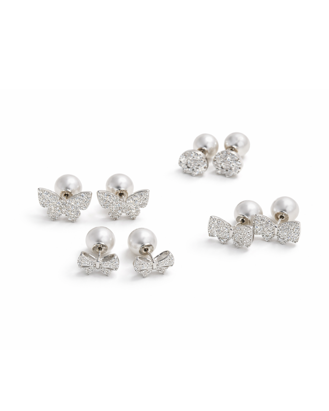 2-in-1 Diamond &amp; Pearl Earrings