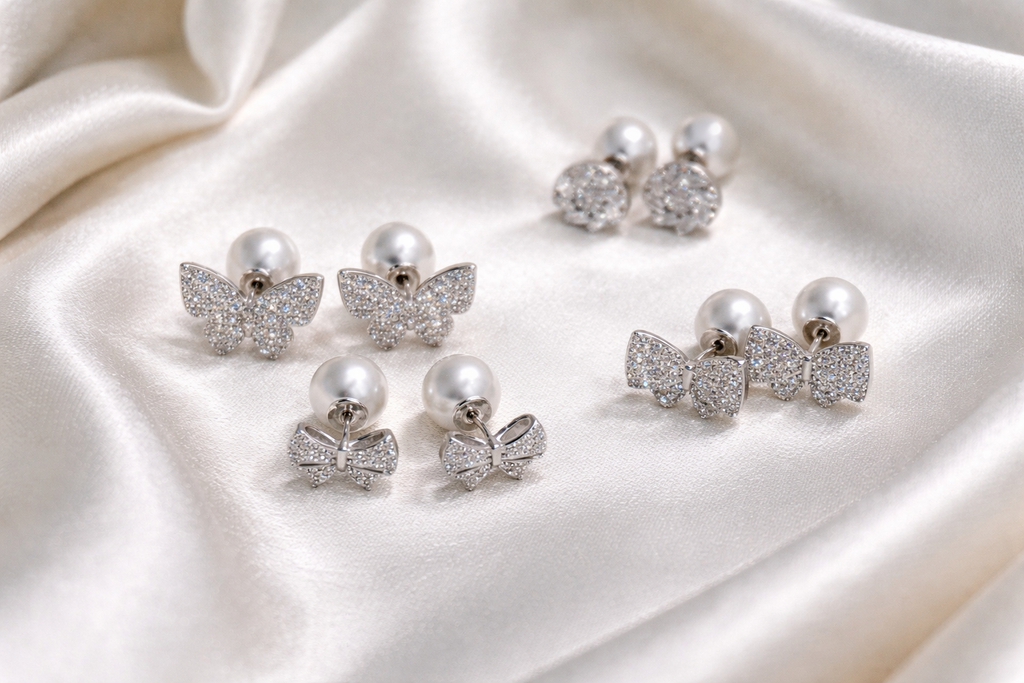 2-in-1 Diamond &amp; Pearl Earrings