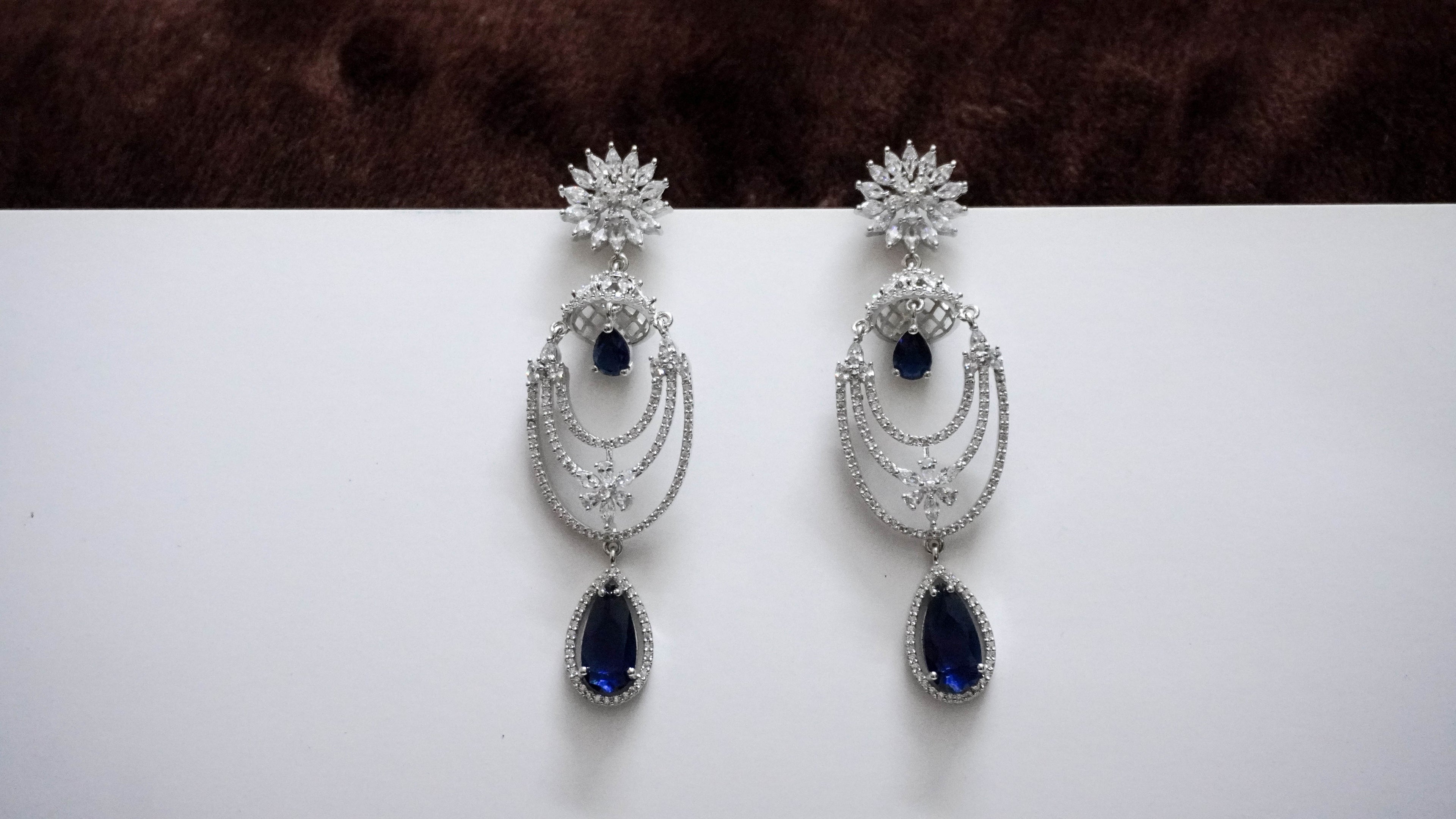 Noor Sapphire Drop Earrings Allure Design
